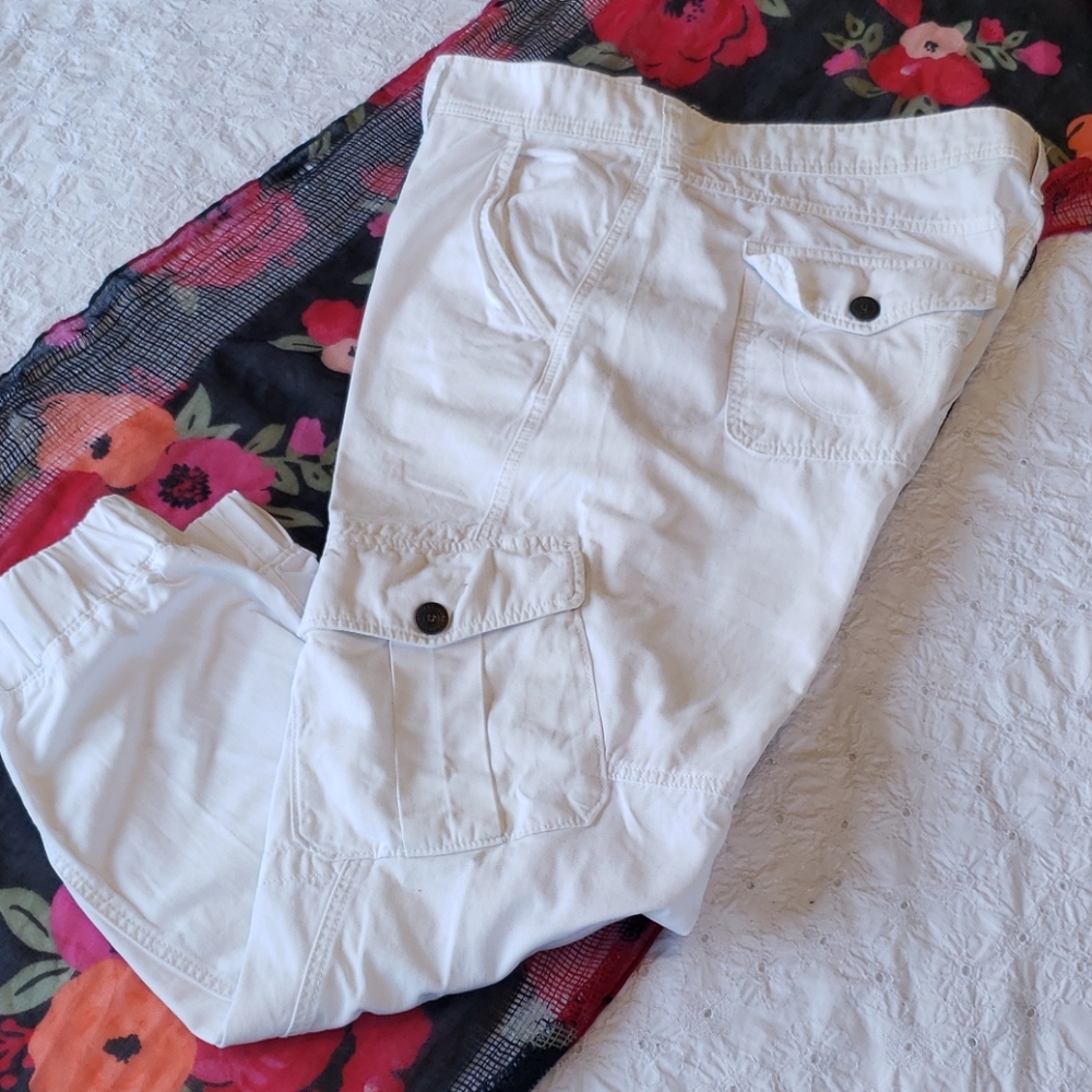 True Religion white mens jogger cargo pants 38